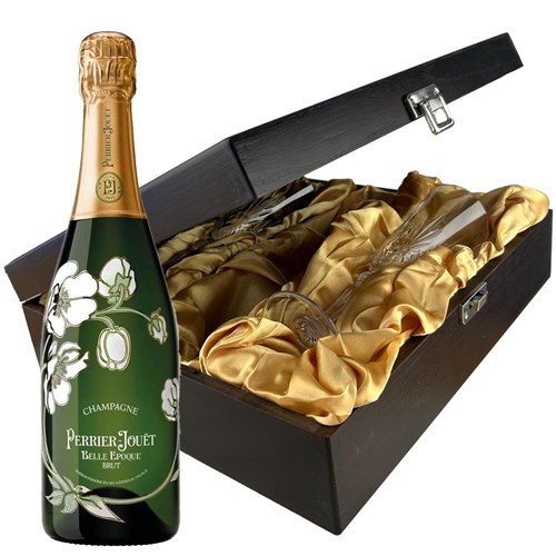 Perrier Jouet Belle Epoque 2014 75cl And Flutes In Luxury Presentation Box